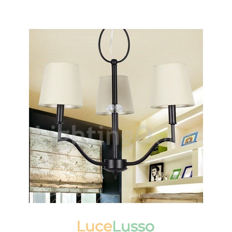 Lampadario a 3 luci in stile candela moderno e contemporaneo