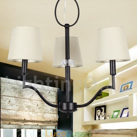 Lampadario a 3 luci in stile candela moderno e contemporaneo