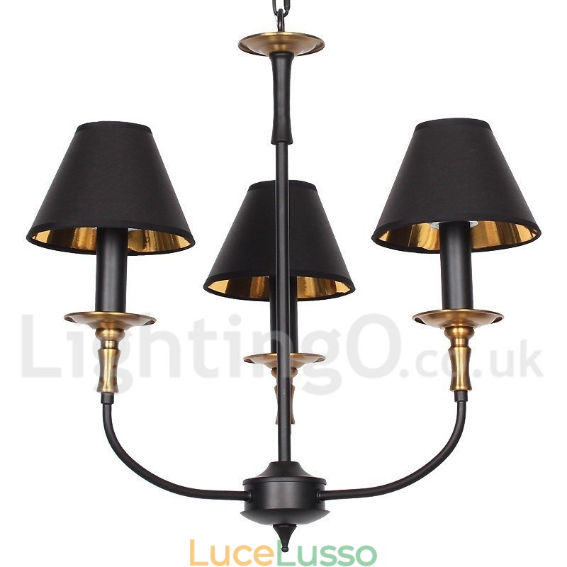 Lampadario a 3 luci in stile retrò contemporaneo a candela