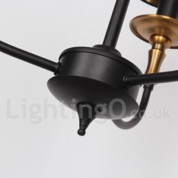 Lampadario a 3 luci in stile retrò contemporaneo a candela