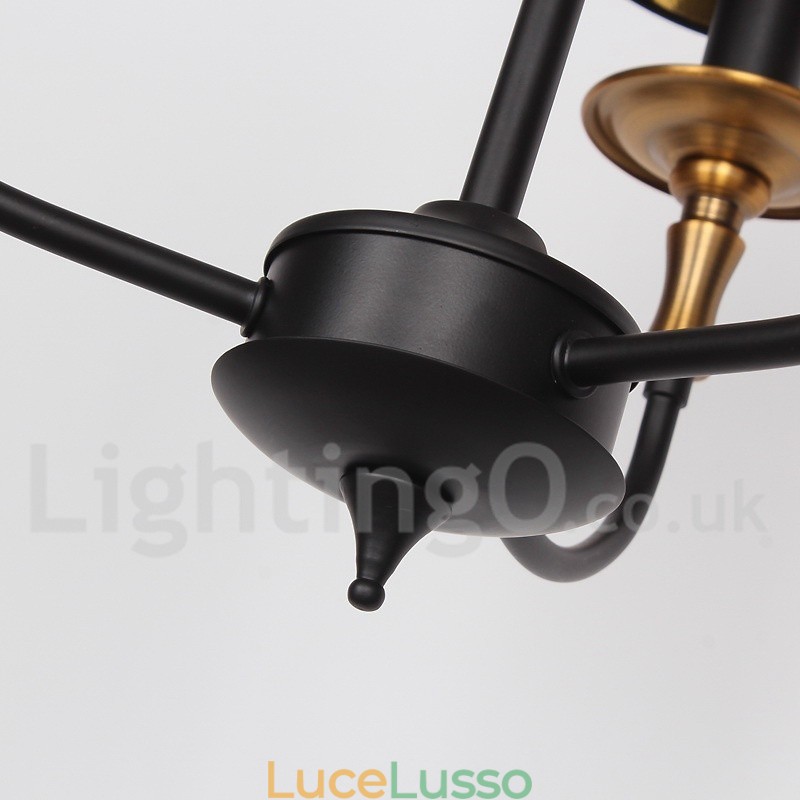 Lampadario a 3 luci in stile retrò contemporaneo a candela