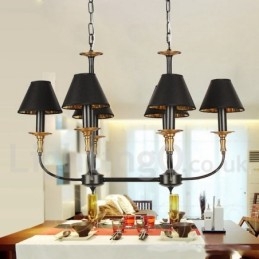 Lampadario a 6 luci in stile retrò contemporaneo a forma di candela