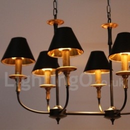 Lampadario a 6 luci in stile retrò contemporaneo a forma di candela