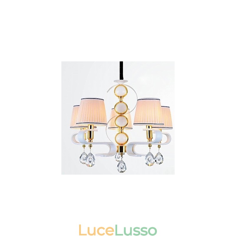 Lampadario in tessuto 5 luci moderno minimalista lampada di alta qualità