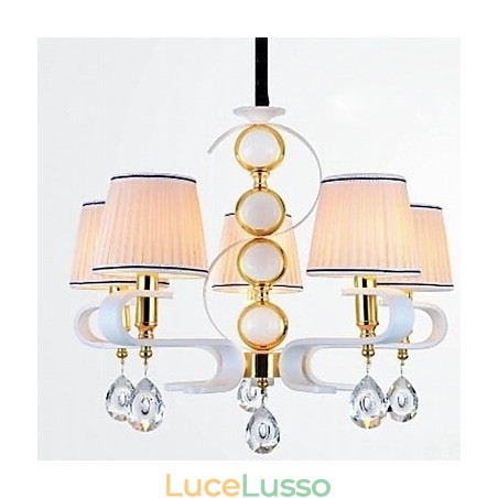 Lampadario in tessuto 5 luci moderno minimalista lampada di alta qualità Lampadario in tessuto 5 luci moderno minimalista lampada di alta qualità