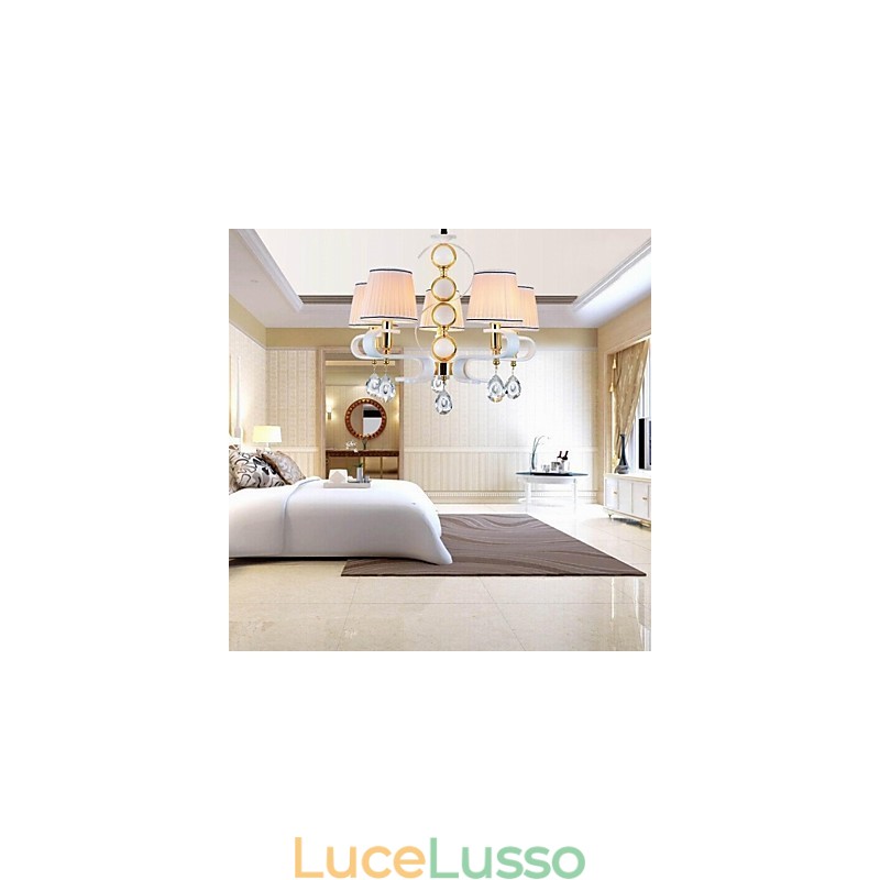 Lampadario in tessuto 5 luci moderno minimalista lampada di alta qualità