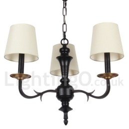 Lampadario a 3 luci in stile retrò contemporaneo a candela