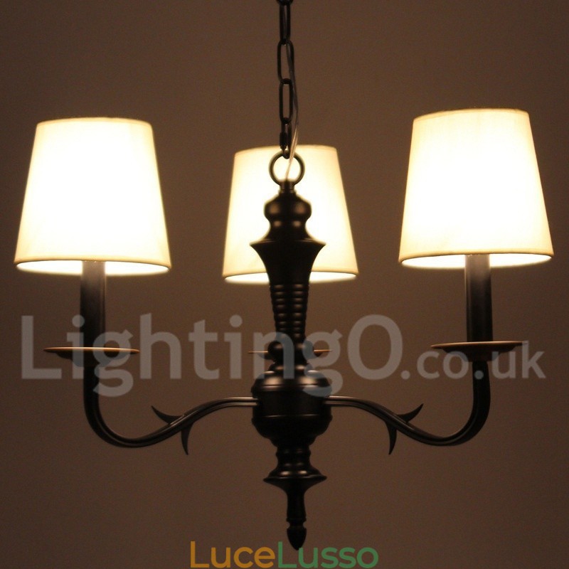 Lampadario a 3 luci in stile retrò contemporaneo a candela