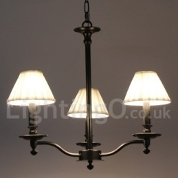 Lampadario a 3 luci in stile candela nero contemporaneo retrò