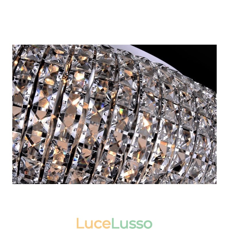 Lampadario moderno a sospensione in cristallo K9 per interni, lampade e lampade a tamburo