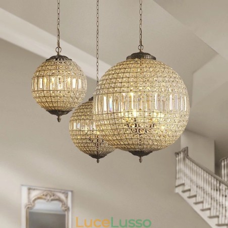 Lampadario moderno a sospensione in cristallo K9 Globe, lampadario da interno, lampade e apparecchi di illuminazione a tamburo Lampadario moderno a sospensione in cristallo K9 Globe, lampadario da interno, lampade e apparecchi di illuminazione a tamburo