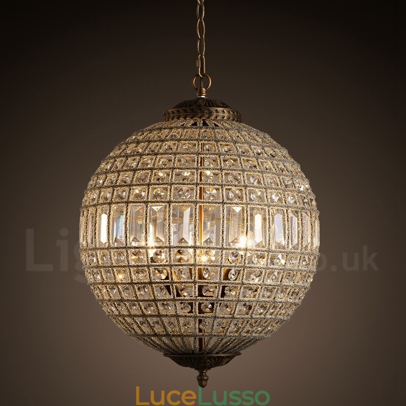 Lampadario moderno a sospensione in cristallo K9 Globe, lampadario da interno, lampade e apparecchi di illuminazione a tamburo