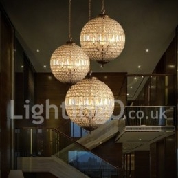 Lampadario moderno a sospensione in cristallo K9 Globe, lampadario da interno, lampade e apparecchi di illuminazione a tamburo