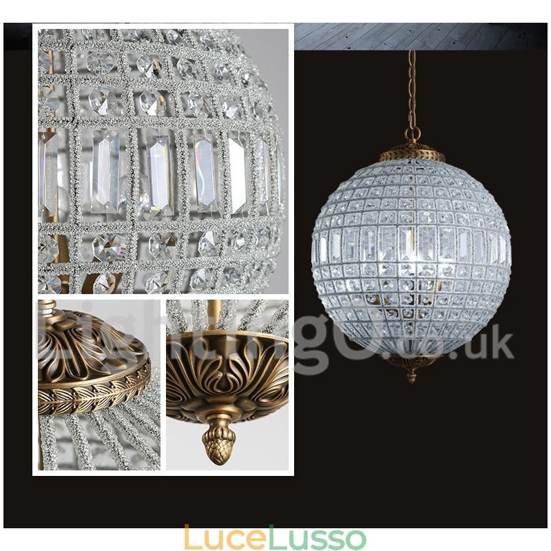 Lampadario moderno a sospensione in cristallo K9 Globe, lampadario da interno, lampade e apparecchi di illuminazione a tamburo