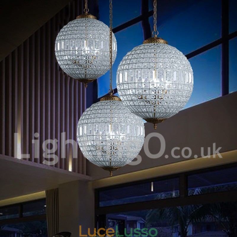 Lampadario moderno a sospensione in cristallo K9 Globe, lampadario da interno, lampade e apparecchi di illuminazione a tamburo
