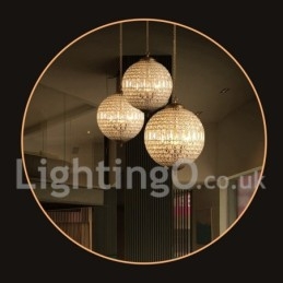 Lampadario moderno a sospensione in cristallo K9 Globe, lampadario da interno, lampade e apparecchi di illuminazione a tamburo