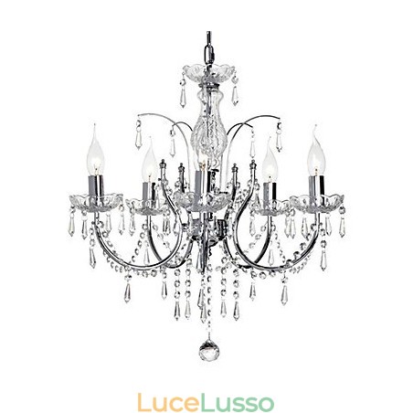 Elegante lampadario di cristallo con 5 luci Elegante lampadario di cristallo con 5 luci