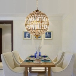 Lampadario moderno a sospensione in cristallo K9 Globe, lampadario per interni, lampade e apparecchi di illuminazione
