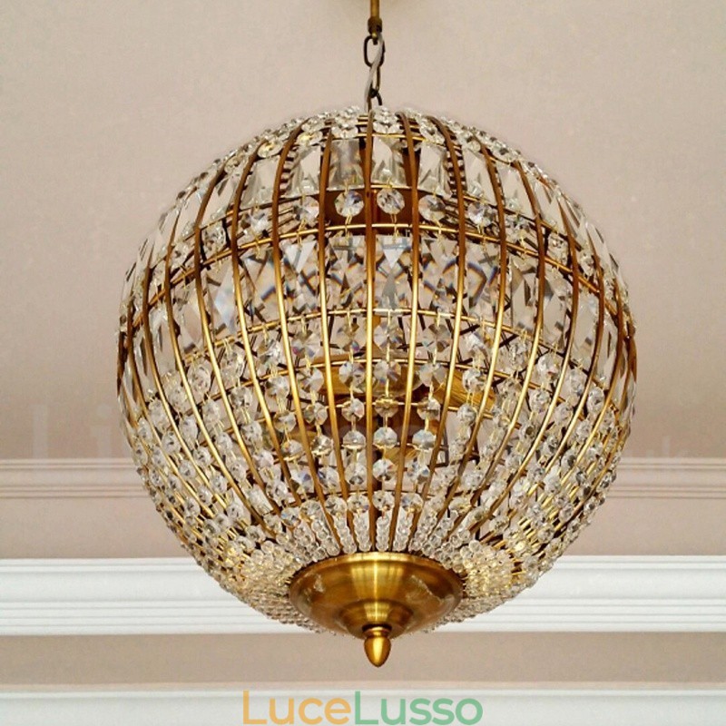 Lampadario moderno a sospensione in cristallo K9 Globe, lampadario per interni, lampade e apparecchi di illuminazione