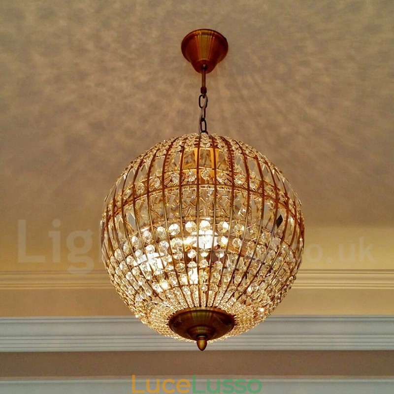 Lampadario moderno a sospensione in cristallo K9 Globe, lampadario per interni, lampade e apparecchi di illuminazione