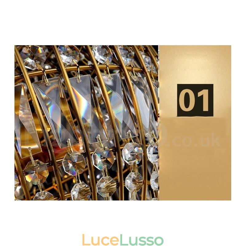 Lampadario moderno a sospensione in cristallo K9 Globe, lampadario per interni, lampade e apparecchi di illuminazione