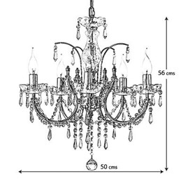 Elegante lampadario di cristallo con 5 luci