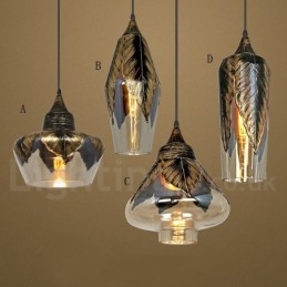 Lampada a sospensione in vetro retrò europeo Lampada a sospensione da salotto