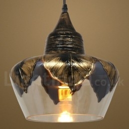Lampada a sospensione in vetro retrò europeo Lampada a sospensione da salotto