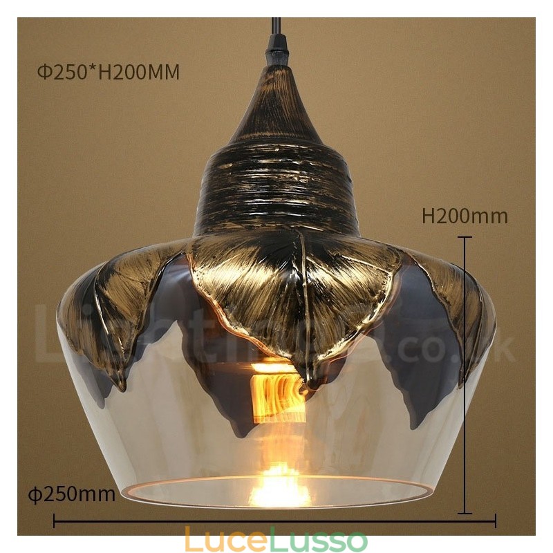 Lampada a sospensione in vetro retrò europeo Lampada a sospensione da salotto
