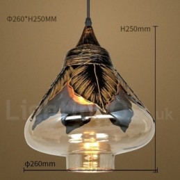 Lampada a sospensione in vetro retrò europeo Lampada a sospensione da salotto
