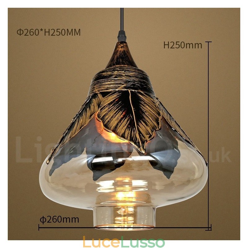 Lampada a sospensione in vetro retrò europeo Lampada a sospensione da salotto