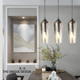 Lampada a sospensione in vetro retrò europeo Lampada a sospensione da salotto