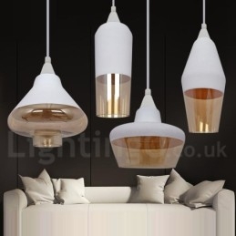 Lampada a sospensione in vetro retrò europeo da salotto