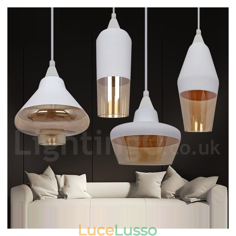Lampada a sospensione in vetro retrò europeo da salotto