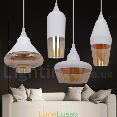 Lampada a sospensione in vetro retrò europeo da salotto Lampada a sospensione in vetro retrò europeo da salotto