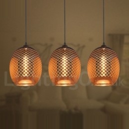 Lampada a sospensione rustica in vetro Lampada a sospensione da caffè europeo