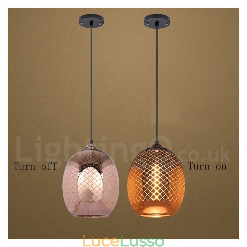 Lampada a sospensione rustica in vetro Lampada a sospensione da caffè europeo