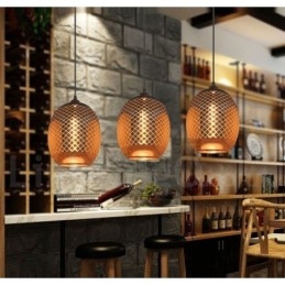 Lampada a sospensione rustica in vetro Lampada a sospensione da caffè europeo