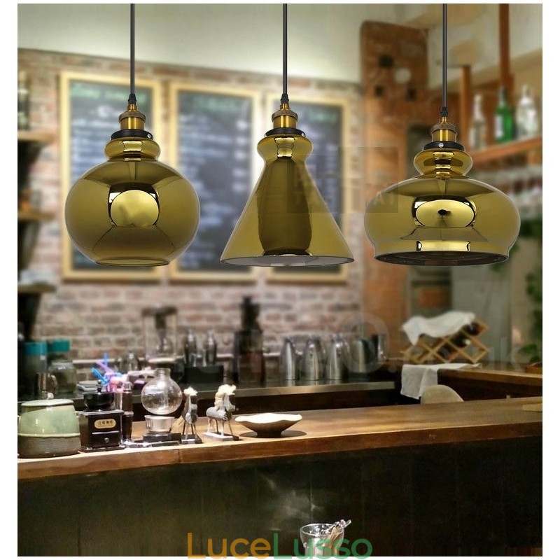 Lampada a sospensione in vetro europeo