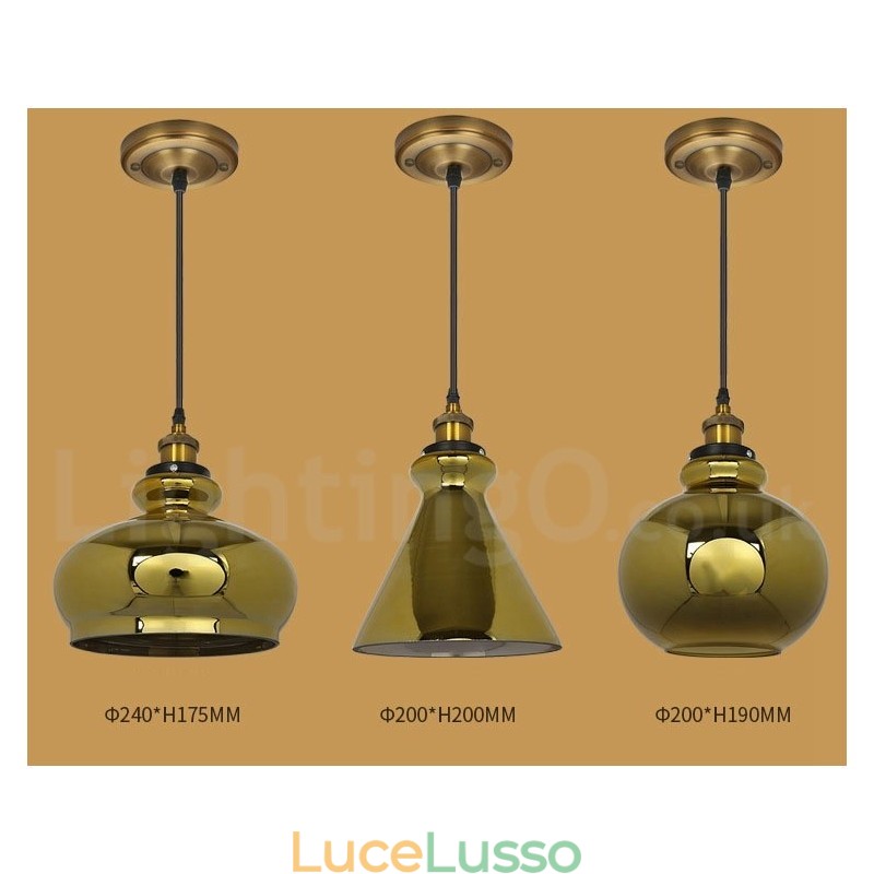 Lampada a sospensione in vetro europeo