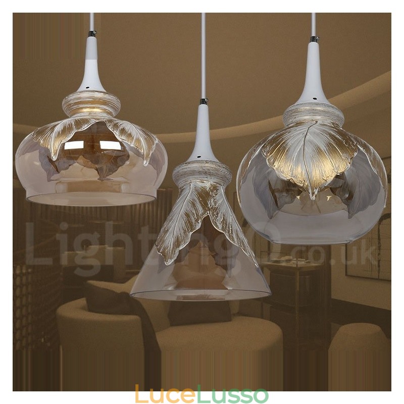 Lampada a sospensione in vetro moderna e contemporanea europea