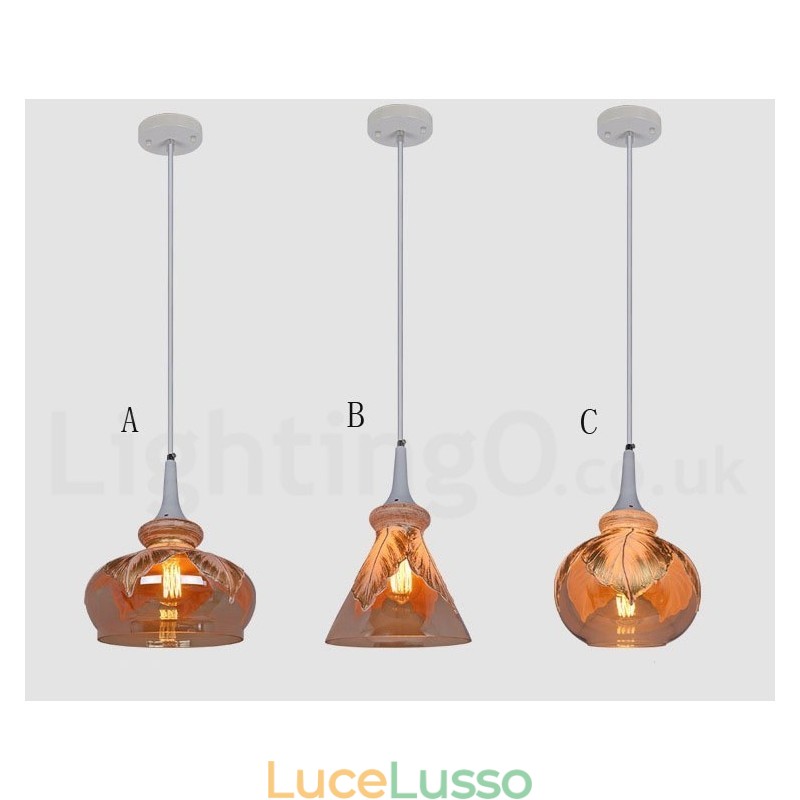 Lampada a sospensione in vetro moderna e contemporanea europea