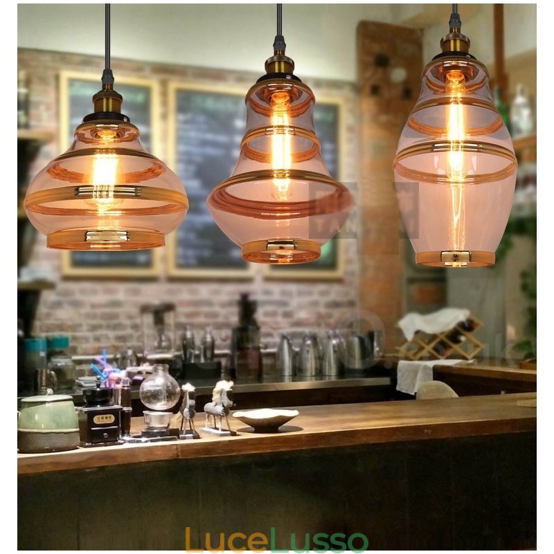 Lampada a sospensione in vetro europeo da bar lounge