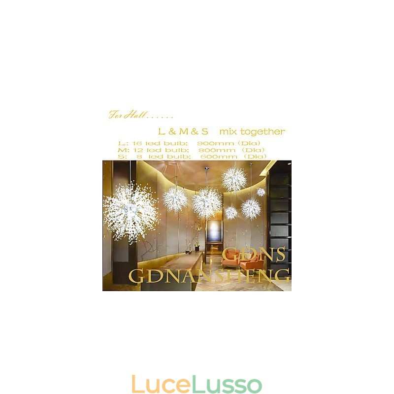 Lampada a sospensione Firework in acciaio inossidabile Dente di leone