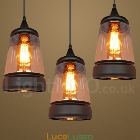Lampada a sospensione in vetro retrò europeo da salotto Lampada a sospensione in vetro retrò europeo da salotto
