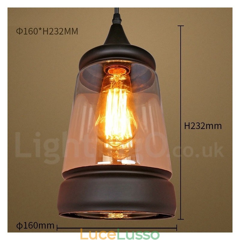 Lampada a sospensione in vetro retrò europeo da salotto