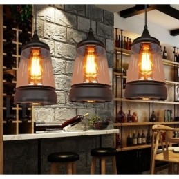 Lampada a sospensione in vetro retrò europeo da salotto