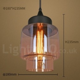 Lampada a sospensione rustica in vetro Lampada a sospensione da salotto europea