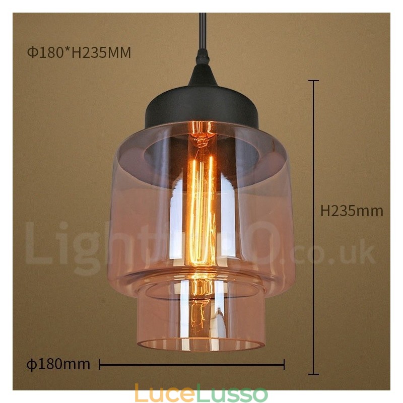 Lampada a sospensione rustica in vetro Lampada a sospensione da salotto europea