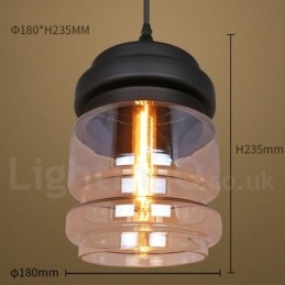 Lampada a sospensione rustica in vetro Lampada a sospensione da salotto europea